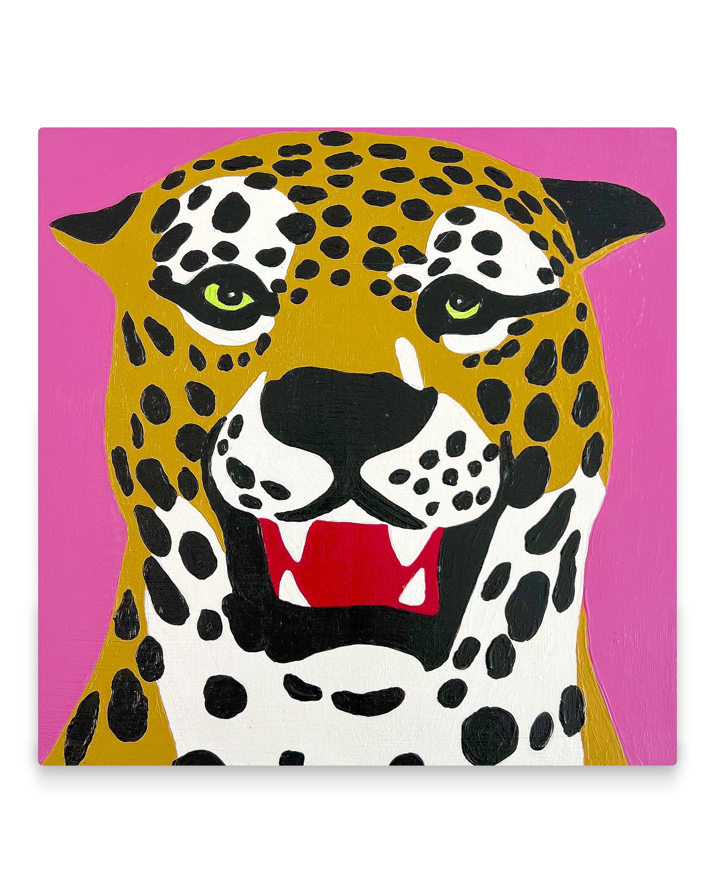 Ceramic Cheetah Statue 8" x 8" Painting