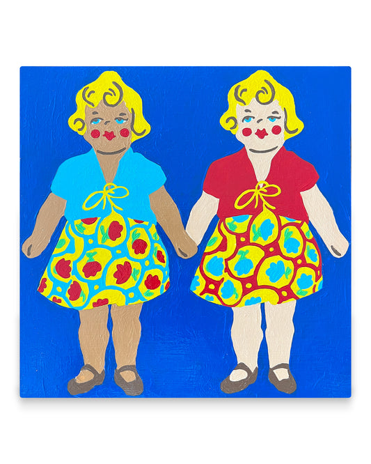 Ceramic Twins 8" x 8" Painting